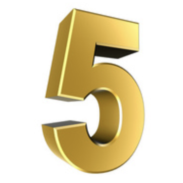 number 5 icon. social media videos